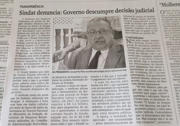Sindat denuncia Governo