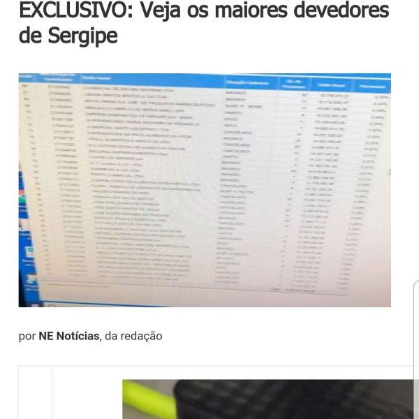 NE NOTÍCIAS: EXCLUSIVO: Veja os maiores devedores de Sergipe