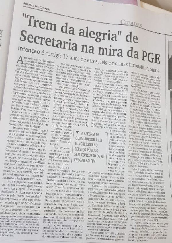 Trem da alegria na secretaria da Fazenda está na mira da Procuradoria-Geral