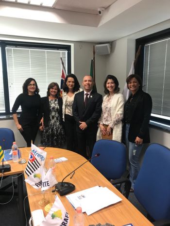 Nossa dirigente Célia Lessa participando de reunião na Federação Nacional do Fisco - Febrafite -, em pauta importante tema da nossa classe.